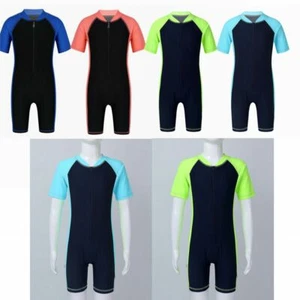 Kids Boys Girl Swimsuit Wetsuit Zippered Swimwear Jumpsuit Surfing Bathing Suit - Picture 1 of 43