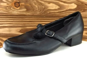 Dr. Scholl's Sz 8 M Black Round Toe Mary Janes Leather - Picture 1 of 8