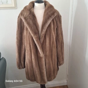 Ladies Astraka Vintage Brown Faux Fur Jacket UK 16 Made in England - Picture 1 of 6