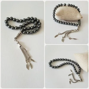 Cadena de oración islámica cadena Tesbih Nemaz Tesbihi hematita años 33 - Imagen 1 de 8