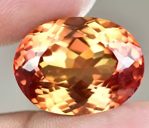 FLAWLESS Natural Imperial Topaz 23.00 Ct Oval Untreated Certified Loose Gemstone - Picture 1 of 7