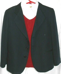 Boys 6 Fubu navy sport coat/ blazer,  white button shirt, sweater vest, - Picture 1 of 8
