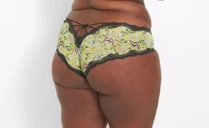 Cacique~New With Tags~Yellow Lace-Trim Cheeky Panty~Size 30-32W (4-4X) - Picture 1 of 6