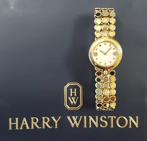 Harry Winston Premier Ladies 18k Yellow Gold Diamond Quartz Watch 22.6mm 66 Gr - Picture 1 of 14