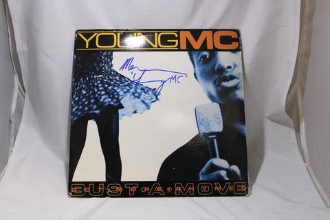 Young MC - Bust A Move Got More Rhymes Vinyl JSA Authenticated Cover
