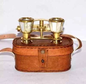 Vintage French Opera Glasses Brass Fittings Mother of Pearl Handles, Collectible - Picture 1 of 6
