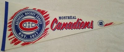 30" Montreal Canadiens Team NHL Hockey Pennant Trench 1992 - Image 1 of 2