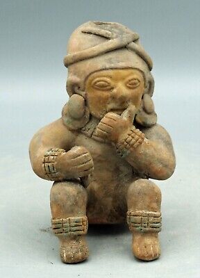 Pre-columbian Jamacoaque Seated Male Figure, 300 Bc-300 Ad • 366.15£