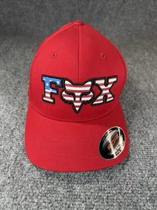 Fox Racing Flexfit Hat Sz L/XL Red Fox Head USA - Picture 1 of 7