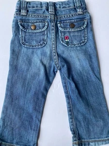 Gap Jeans Mädchen Kinder bestickt Blumen Knöpfe Größe 18-24 Monate - Bild 1 von 9