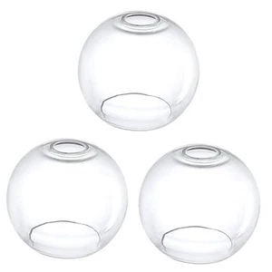3 Pack 6.3 Inch Clear Glass Lamp Shade Pendant Ceiling Chandelier Wall Sconce - Picture 1 of 3