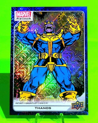 2023 Upper Deck Marvel Platinum Blue Traxx /499 THANOS HIGH SERIES #141  RARE 🔥 - Image 1 of 4