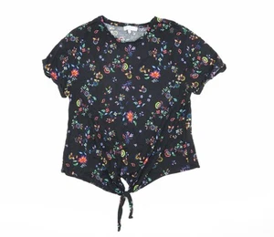Red Herring Womens Black Floral T-Shirt Size 14 - Picture 1 of 12