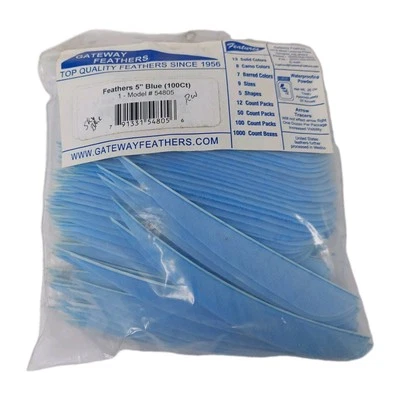 Paquete de 100 plumas Gateway 5" ala derecha: azul cielo parabólico 54805 Foto 1 de 3