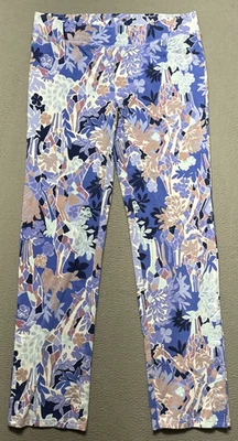 Lilly Pulitzer Mikayla Knit Pants Womens Large 32x31 Floral Stretch Coastal Boho - Image 1 of 4