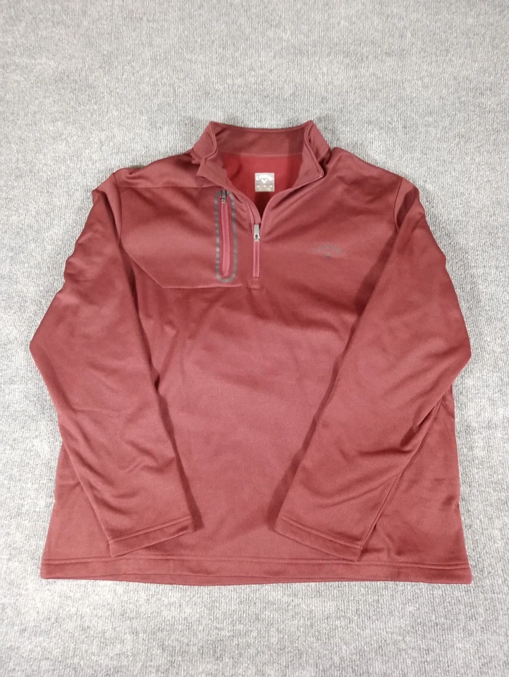 Pullover de golf Callaway para hombre chaqueta polar cuarto cremallera talla XL borgoña  Foto 1 de 4