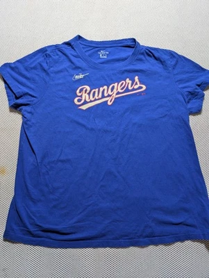 Camiseta Nike azul talla 2XL de béisbol de los Texas Rangers de la Liga Americana MLB para mujer Foto 1 de 4