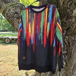 IMP Multicolor Sweater Men's 2XL Paint Drip Abstract Sweatshirt Drip-Droppin - Picture 1 of 7