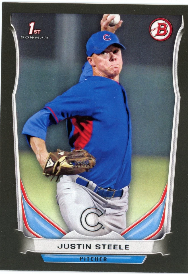 2014 Bowman Draft Asia Black Prospect Rookie Justin Steele #120 Cubs - Image 1 of 1
