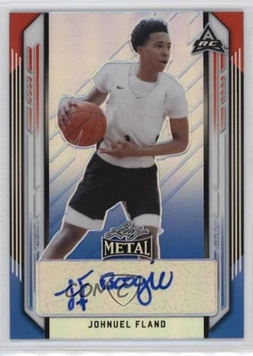 2021-22 Leaf Metal Red White & Blue Rainbow /10 Johnuel Fland #BA-JF1 Auto - Image 1 of 2