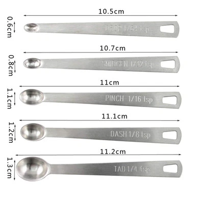 5PCS Mini Stainless Steel Herb Spice Measuring Spoon Set Kitchen Tools Gadget - Image 1 of 4
