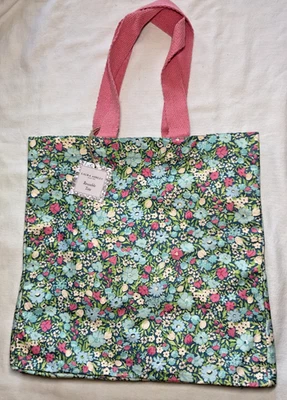 LAURA ASHLEY Tote BAG REUSABLE BLUE FLORAL PINK IVORY 13 X 17 X 7 NWT - Image 1 of 3