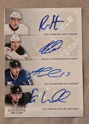 2013 Contenders QUAD AUTO Strome / Killorn / Lindholm / Grigorenko #CA-RK5  - Image 1 of 2