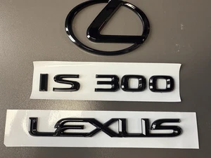Gloss Black Emblem Badge Logo Kit Fits Lexus IS300 2001 2002 2003 2004 2005 - Picture 1 of 4