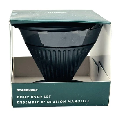 Starbucks BPA-Free Plastic Manual Coffee Pour Over Set Black Dishwasher Safe Foto 1 de 4