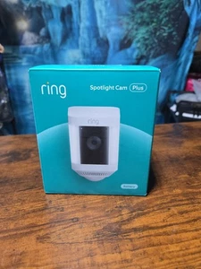 Ring Spotlight Cam Plus Wired Outdoor Battery Camera White - Picture 1 of 6