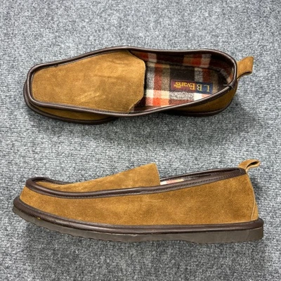 Zapatillas LB Evans para hombre 13 marrón gamuza cuero sin cordones ribete de cuero Foto 1 de 4