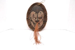 VTG Gable mask blackwater tribe woven basketwork oceania Carved papua new guinea - Picture 1 of 10
