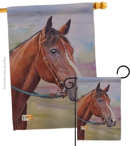 Smart Horse Garden House Flag Set Barnyard Cow Rooster Farmhouse Pet Nature F... - Picture 1 of 9