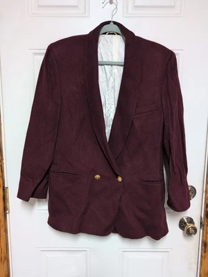 Chaqueta Blazer Vintage Pietrafesa For Studio 121 Mujer Talla 8 Borgoña Preppy Foto 1 de 4
