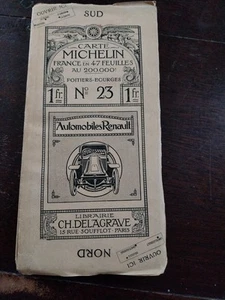 CARTE ROUTIERE ANCIENNE MICHELIN VERS 1910 20 N°23 POITIERS - BOURGES DELAGRAVE - Bild 1 von 3