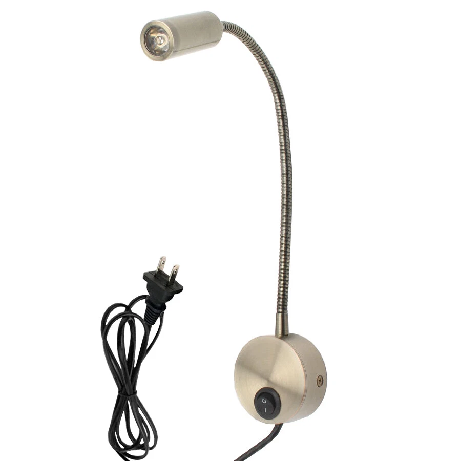 3W LED Wall Sconce Light Plug-in Lamp Fixture Gooseneck Picture Spotlight Switch - Image 1 of 4