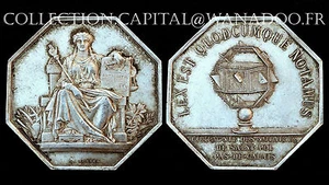 Jeton Compagnie des Notaires de Saint Pol, Pas de Calais. Vers 1880.Argent. RARE - Picture 1 of 1