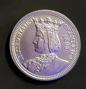 1893 Columbian Exposition Isabella Silver Commemorative 25c Quarter. In Capsule - Picture 1 of 6