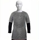 Medieval Knight Chainmail Shirt Aluminum Butted Armor Haubergeon Costume Medium