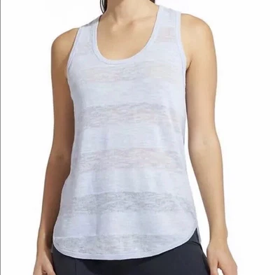 NOVO COM ETIQUETAS ATLETA AZUL CÉU NASCER DO SOL LISTRADO RACER PARTE TRASEIRA REGATA LINHO MISTURA TAMANHO PEQUENO - Imagem 1 de 4