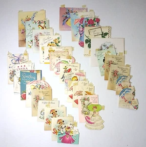 Lote de 30+ tarjetas de ducha nupcial vintage artesanas usadas álbum de recortes efímero - Imagen 1 de 4