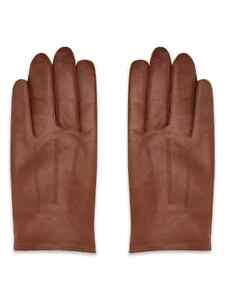 New Hugo Boss brown nappa leather premium winter driving gloves Large Medium 9