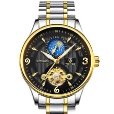 Men's Automatic Leather Mechanical Watch Tourbillon Waterproof Casual Watch