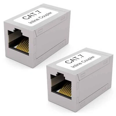 2x RJ45 Kupplung Cat 7 LAN Verbinderfür Verlängerung Modul Kabel Cat7 Cat6A Cat6 - Bild 1 von 4