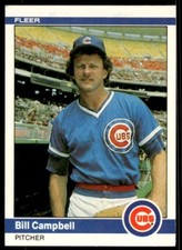 1984 Fleer Bill Campbell Baseball Card Chicago Cubs #489