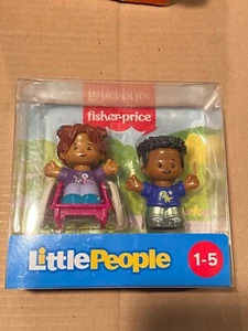 Fisher Price Little People Girl in Wheelchiar and Friend (Boy) *NEW* b1 - Picture 1 of 3