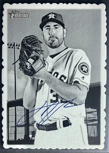 2018  Topps Heritage #6 Justin Verlander 1969 Topps Deckle Edge Astros