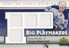 2007-08 Upper Deck BIG PLAYMAKERS #MC BRYAN McCABE - x/50 - Toronto Maple Leafs