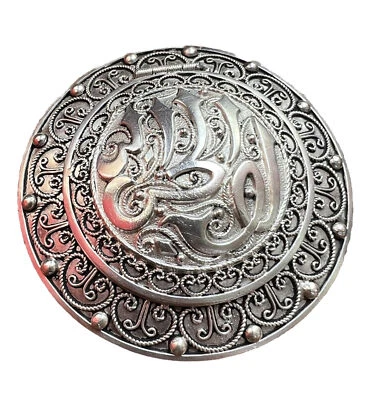 Boite à pilules Poudrier ancien - argent massif - Photo 1/4