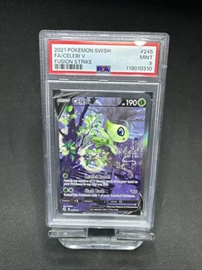 Pokémon Sword & Shield Fusion Strike 2021 #245/264 arte completo celebi V PSA 9 - Imagen 1 de 1